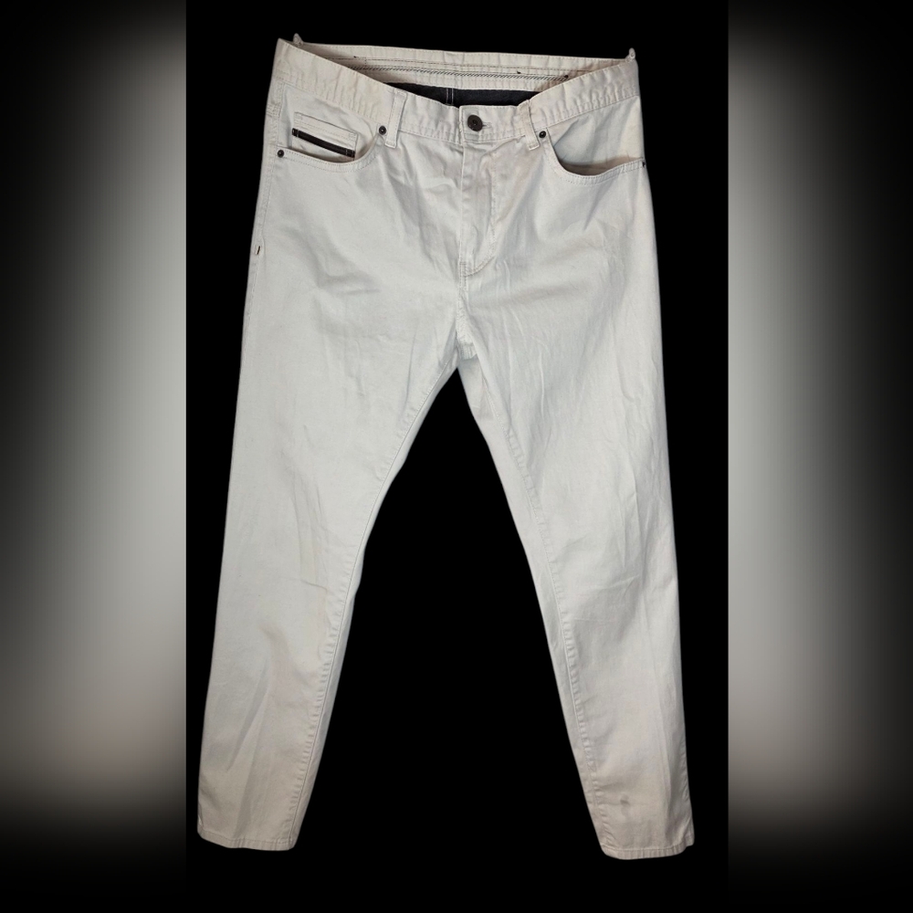 Zara Man White Basic Collection Pants - image 1
